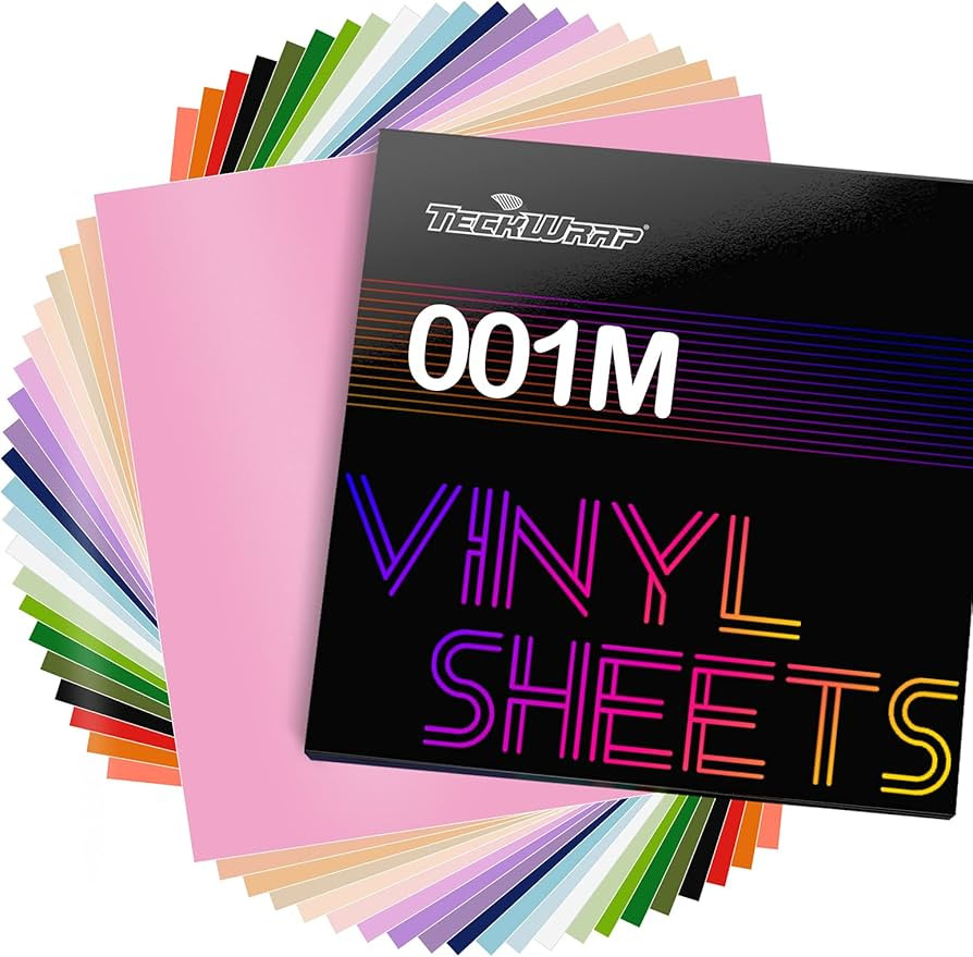 TECKWRAP 001 Vinyl Soft Matte Permanent Adhesive Vinyl 12" x 12" 21 Sheets/Pack Assorted Colors f... | Amazon (US)