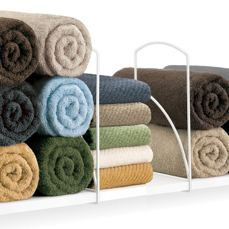 Lynk® Tall White Shelf Dividers - Linen Closet Organizers and Storage - Linen Storage - Closet O... | Walmart (US)