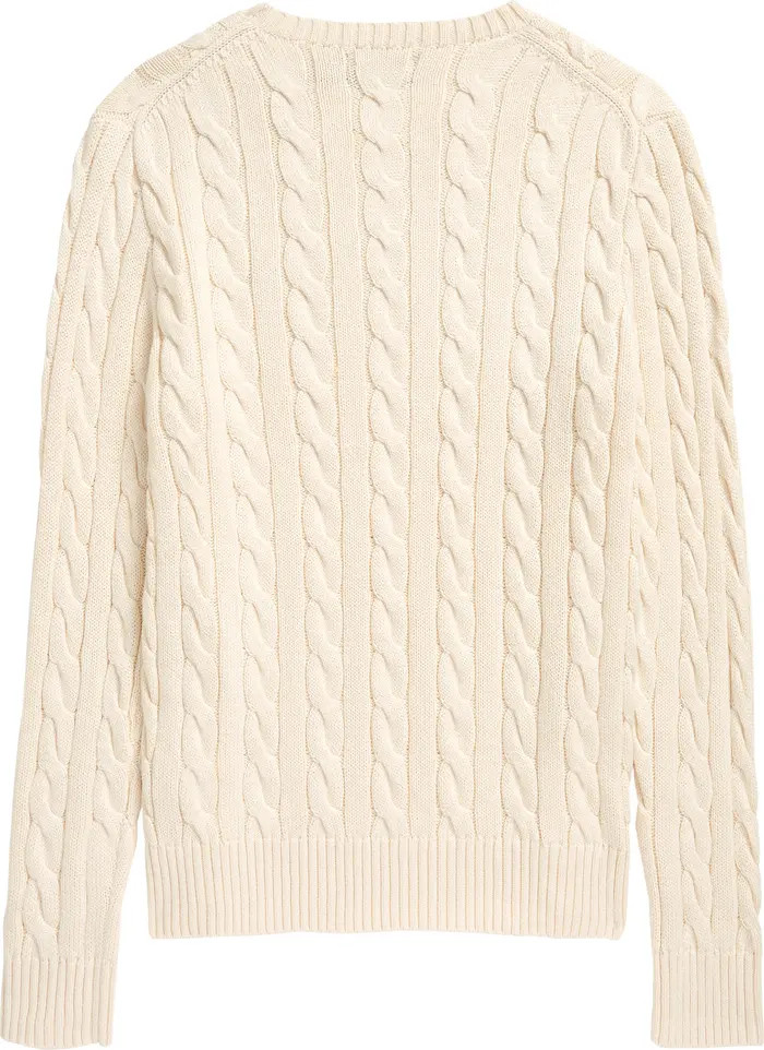 Cable Knit Cotton Crewneck Sweater | Nordstrom