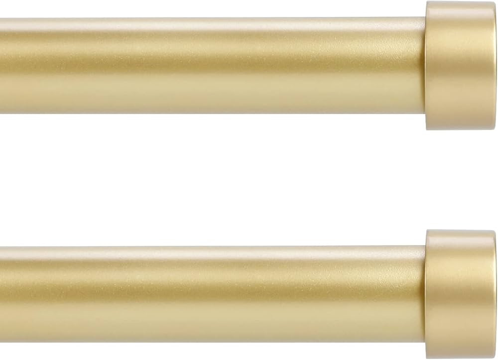 2 Pack Gold Curtain Rods for Windows 48 to 84 Inch(4-7 Feet),1" Diameter Drapery Rods with Modern... | Amazon (US)