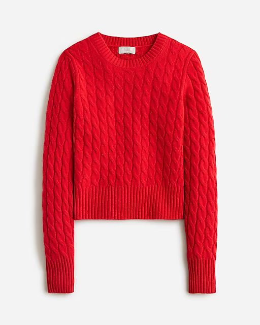 Cashmere shrunken cable-knit crewneck sweater | J.Crew US