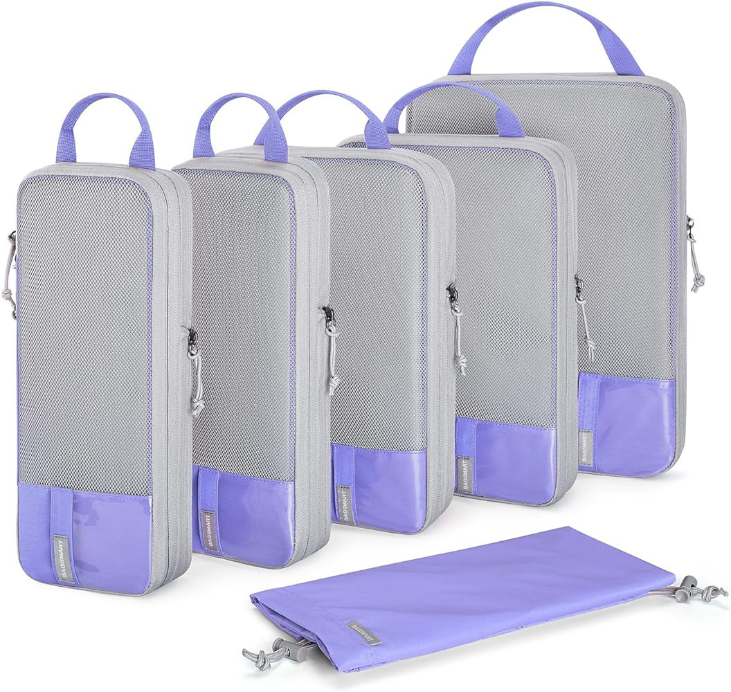 BAGSMART 6 Set/4 Set/2 Set Compression Packing Cubes for Travel, Lightweight Vacation Travel Esse... | Amazon (US)