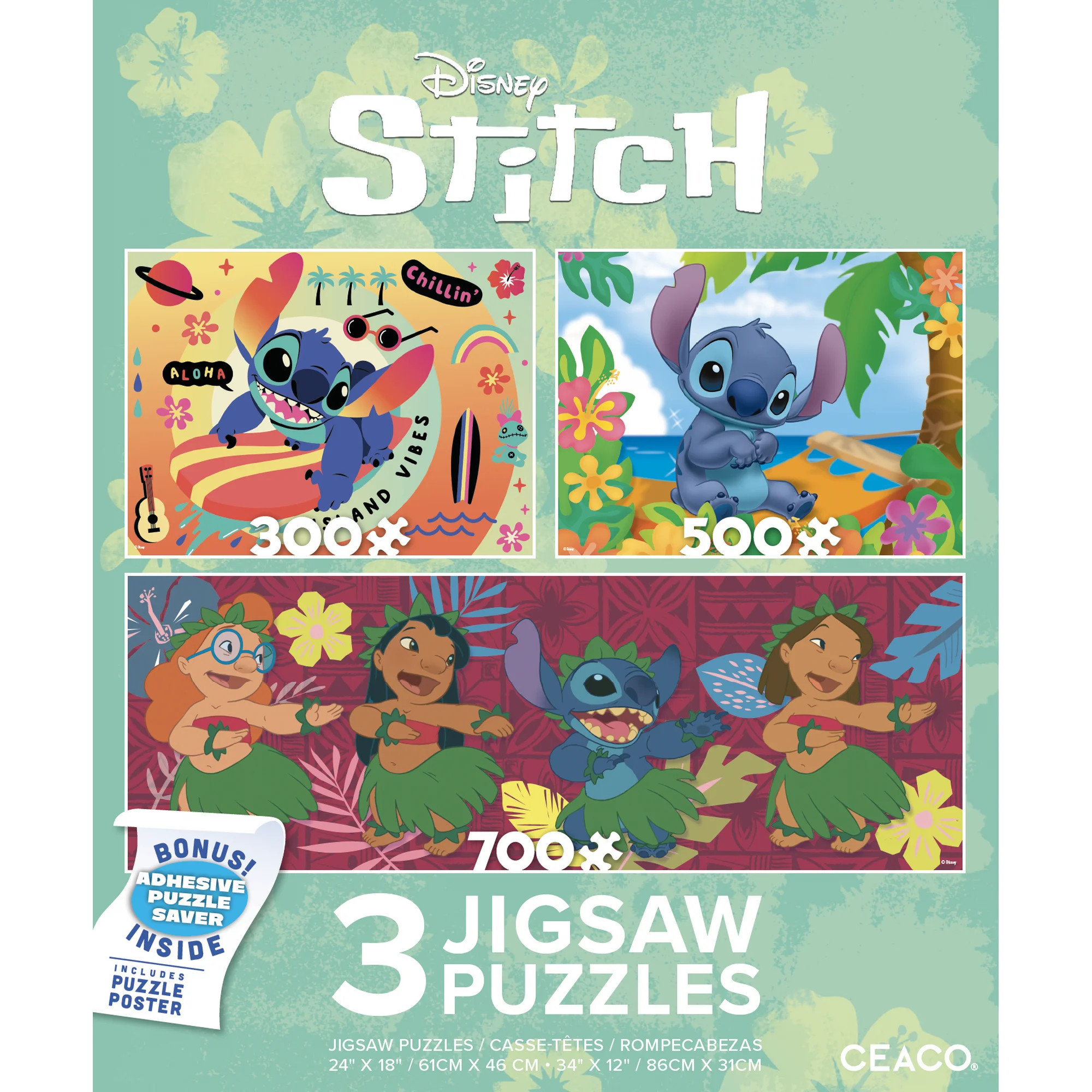 Ceaco Disney Lilo and Stitch Three Interlocking Jigsaw Puzzles | Walmart (US)