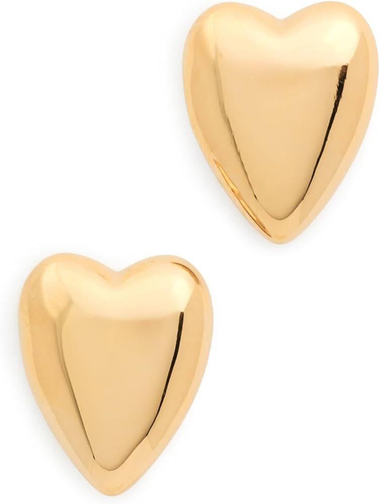 By Adina Eden Women's Solid Puffy Heart Stud Earrings | Amazon (US)