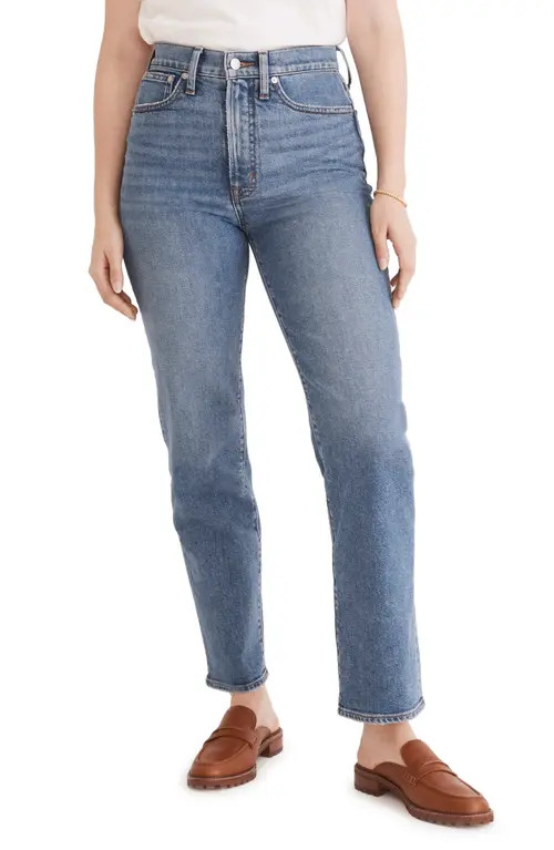 Madewell The Perfect Vintage High Waist Straight Leg Jeans in Allegany Wash at Nordstrom, Size 30 | Nordstrom