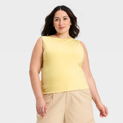 Women's Sculpt Boat Neck Tank Top - A New Day™ Yellow 2X | Target