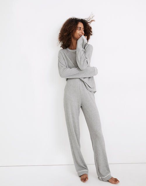 Piped Waffle Knit Pajama Set | Madewell