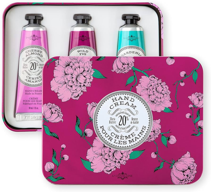 La Chatelaine Hand Cream Trio Tin Gift Set | Mother's Day | Ready-To-Gift Decorative Tin | Plant-... | Amazon (US)