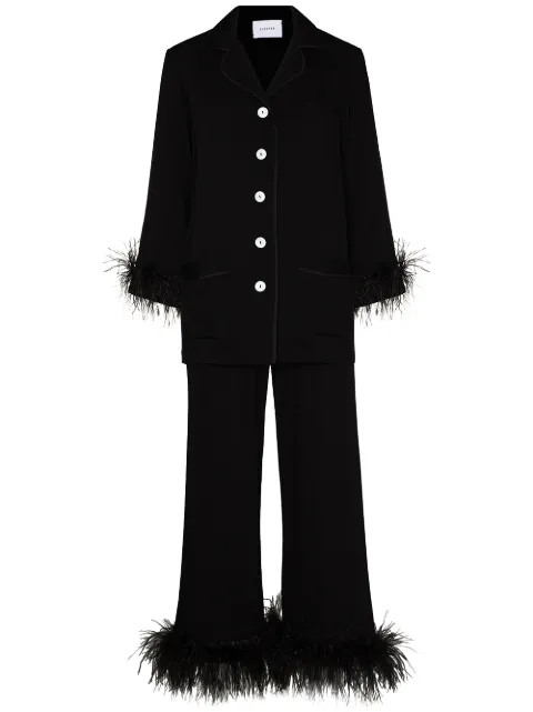 Sleeper Feather Detail Pajama Set - Farfetch | Farfetch Global