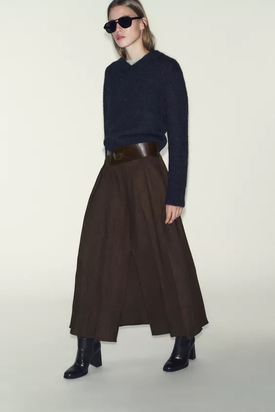 BELTED MIDI SKIRT | Zara US