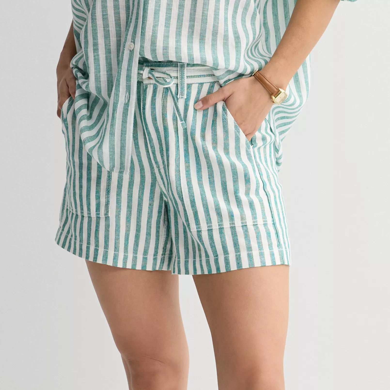 Women's Sonoma Goods For Life® Mid Rise Linen Shorts | Kohl's