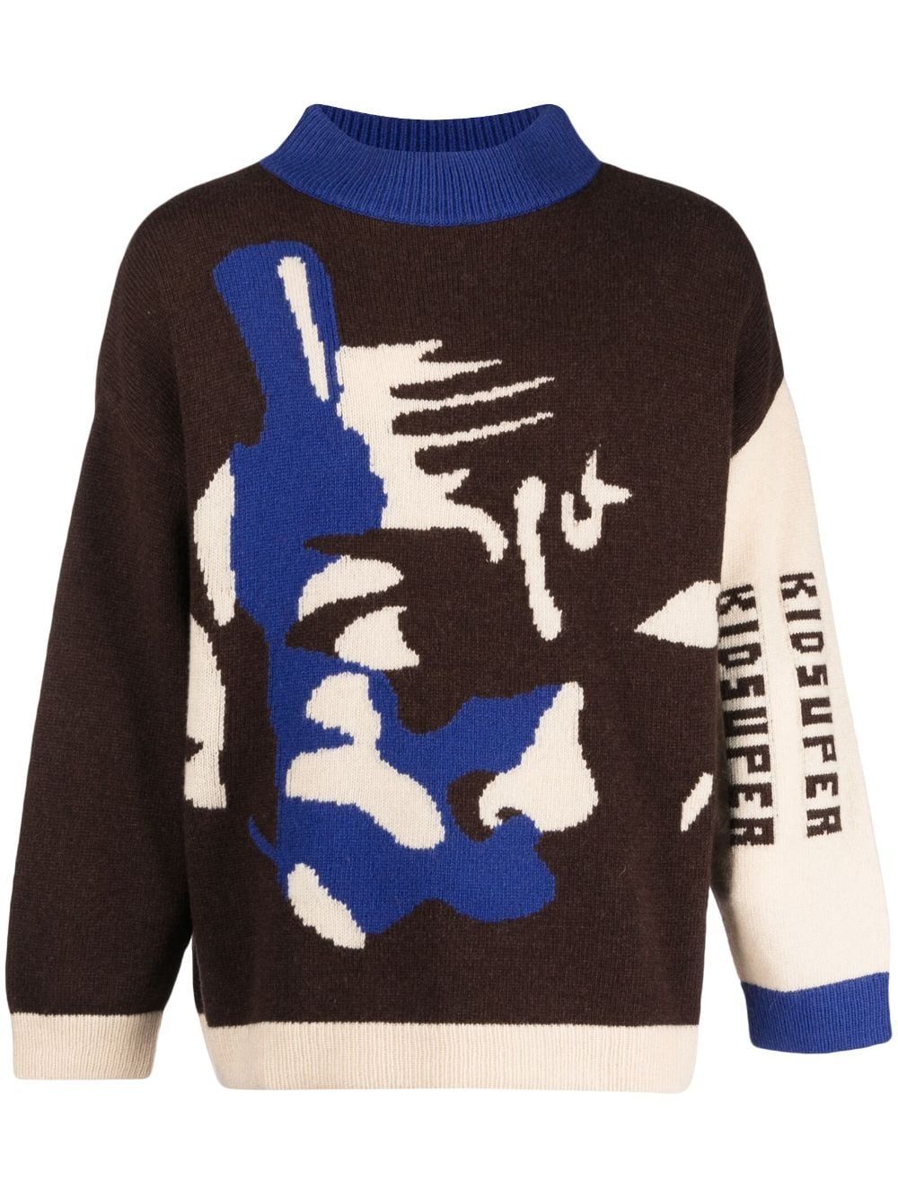 KidSuper Jazz Club intarsia-knit Sweatshirt - Farfetch | Farfetch Global