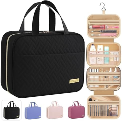 HOTOR Travel Toiletry Bag - Hanging Toiletry Bag for Women & Men, Makeup Bag/Big Comparment, Wate... | Amazon (US)