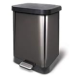 Glad Stainless Steel Step Trash Can with Clorox Odor Protection | Large Metal Kitchen Garbage Bin wi | Amazon (US)