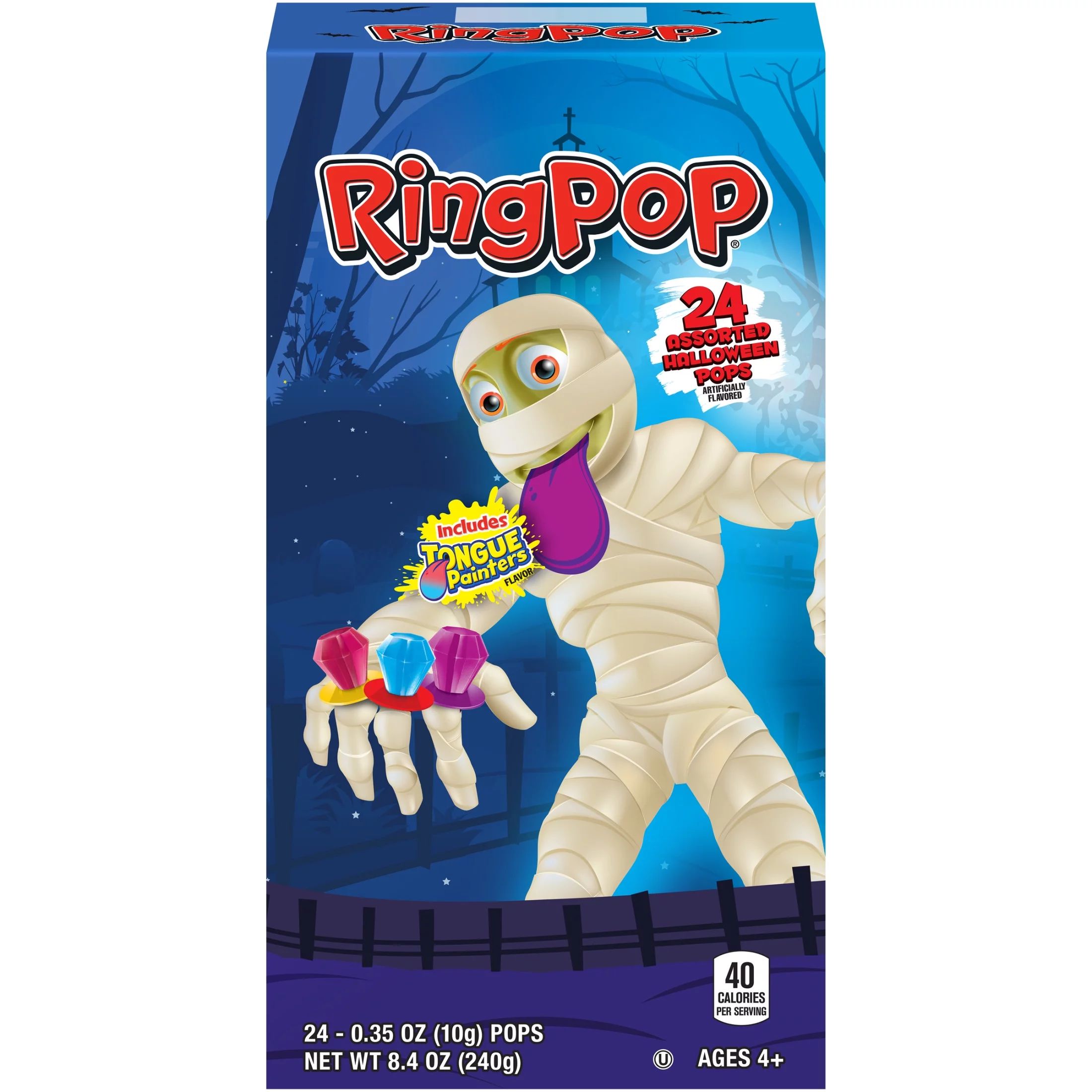 Ring Pop Halloween Variety Box, Assorted Flavor Lollipops, 8.4 oz, 24 Count Box | Walmart (US)