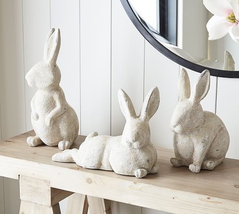 Stone Easter Bunny Sculptures | Pottery Barn (US)