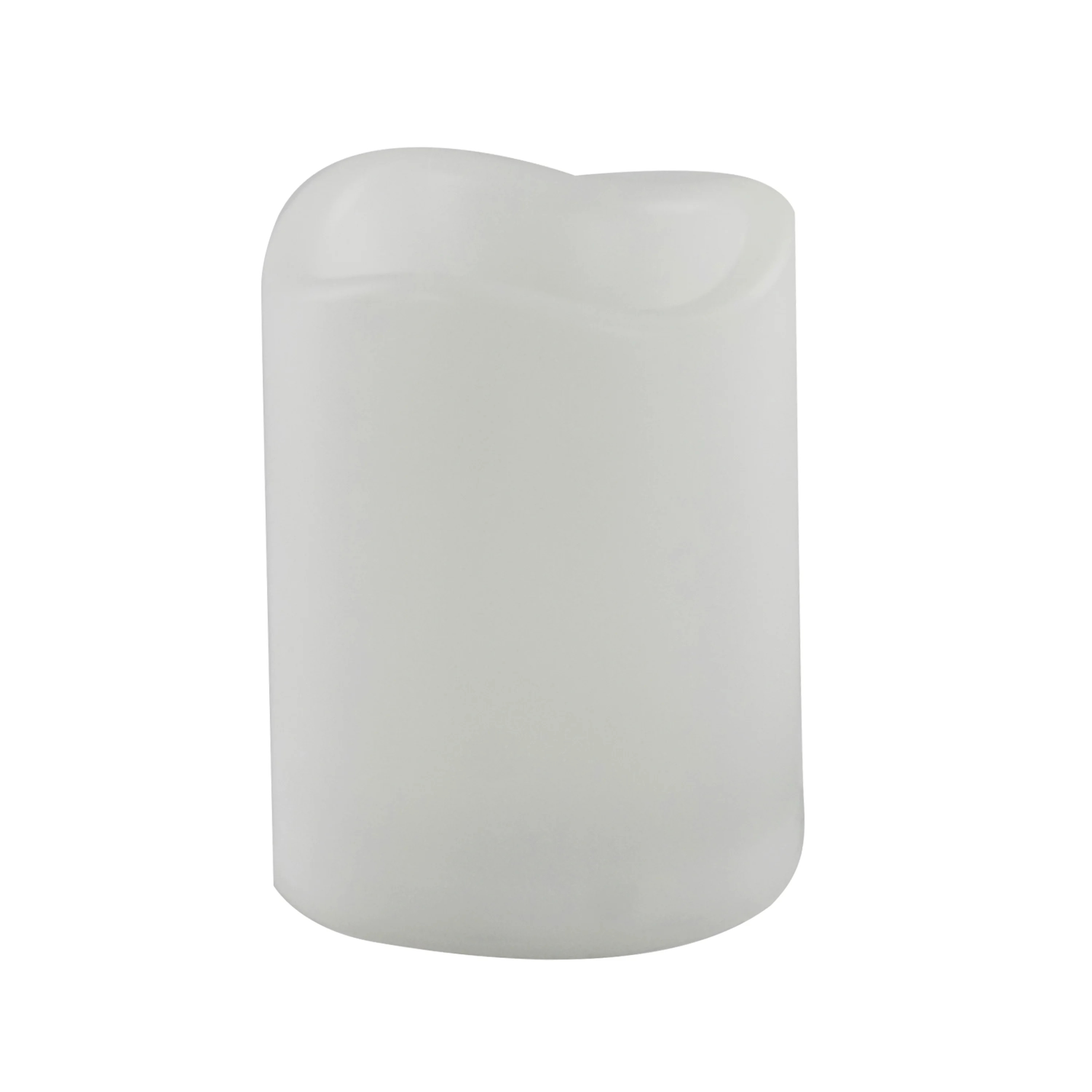 Indoor Battery-Operated LED Plastic Flameless Christmas Pillar Candle, White, 4", by Holiday Time... | Walmart (US)