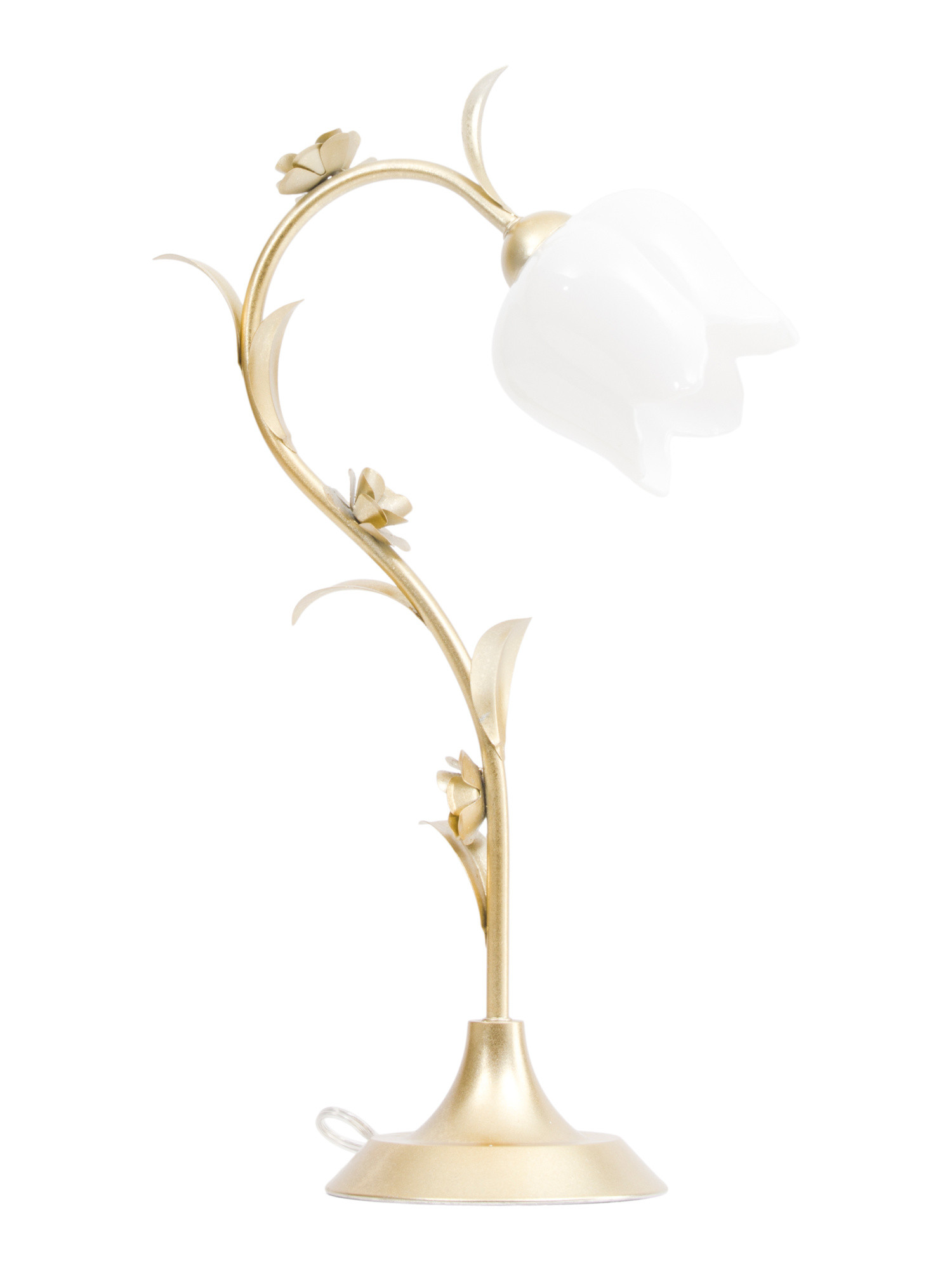 21.75in Floral Metal Glass Shade Table Lamp | Marshalls