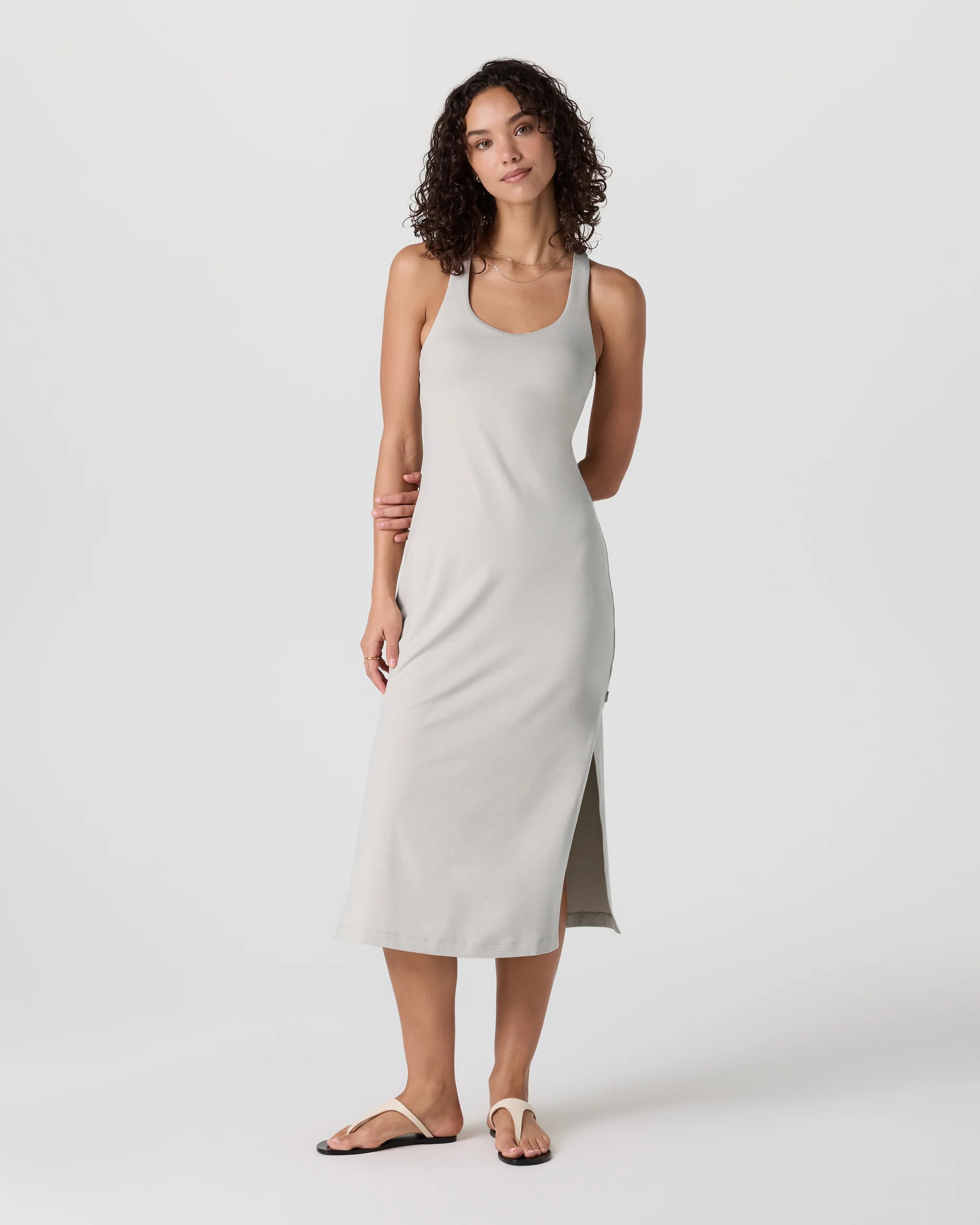 Halo Racerback Dress – Ecru Heather – Vuori | Vuori Clothing (US & Canada)