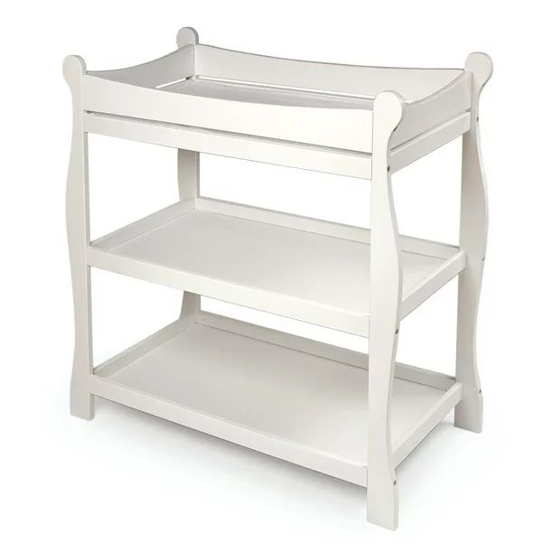 Badger Basket Sleigh Style Baby Changing Table, White, Includes Pad | Walmart (US)