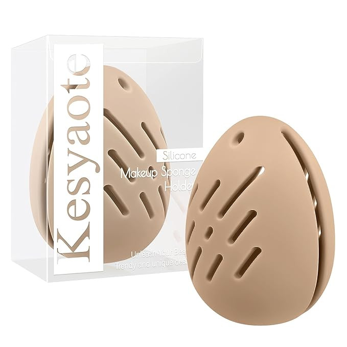 Kesyaote Travel Silicone Makeup Sponge Holder, Soft Egg Shaped Beauty Sponge Case for Beauty Blen... | Amazon (US)