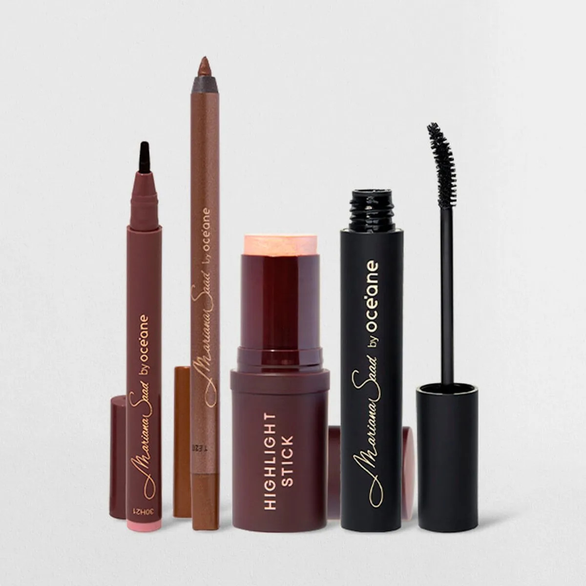 Kit Iluminador em Bastão + Caneta Batom + Lápis de Olhos + Máscara de Cílios Mariana Saad By ... | Oceane (BR)