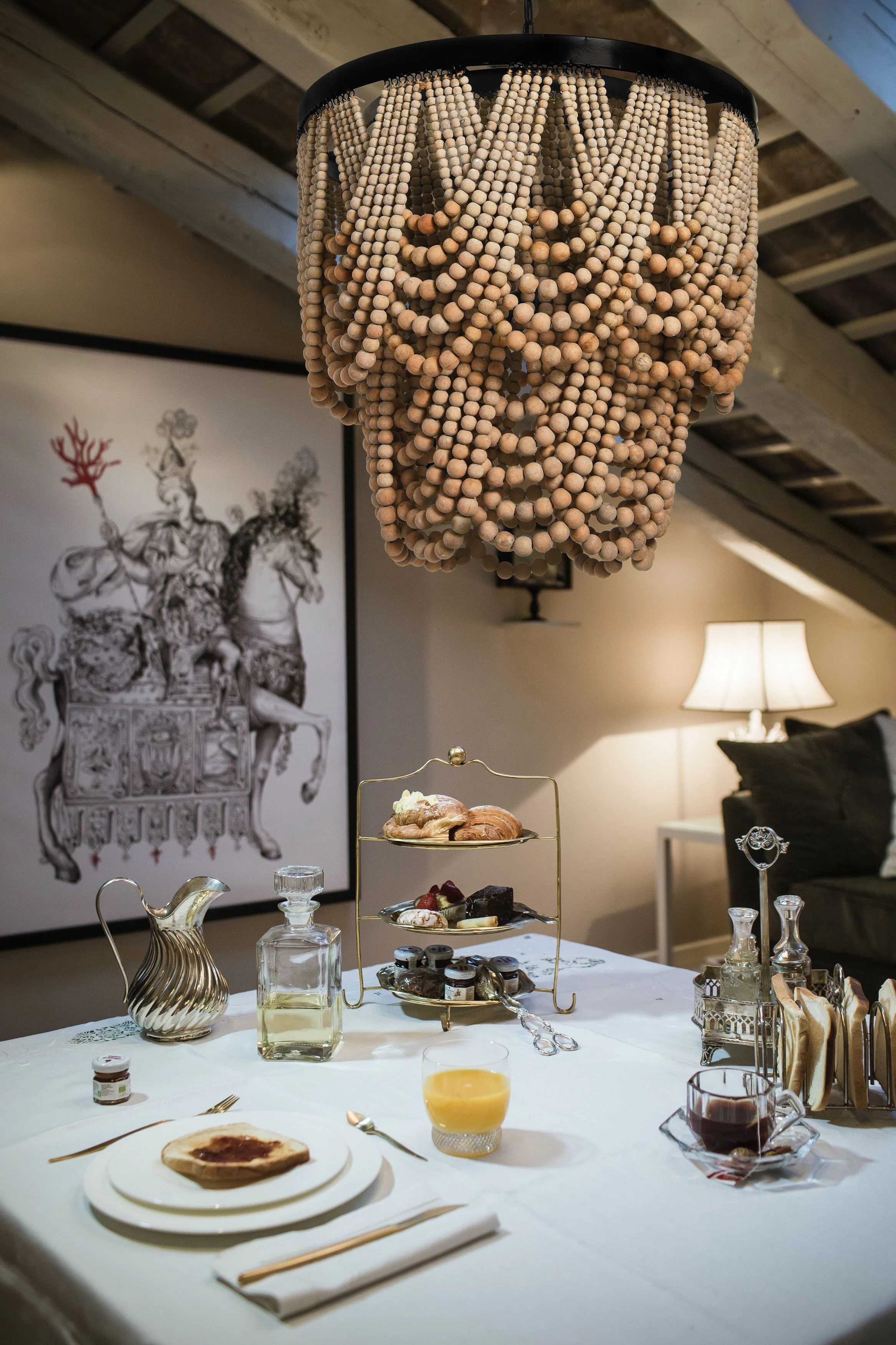 Aidescombe 2-Tier Draped Wood Bead Chandelier | Wayfair North America