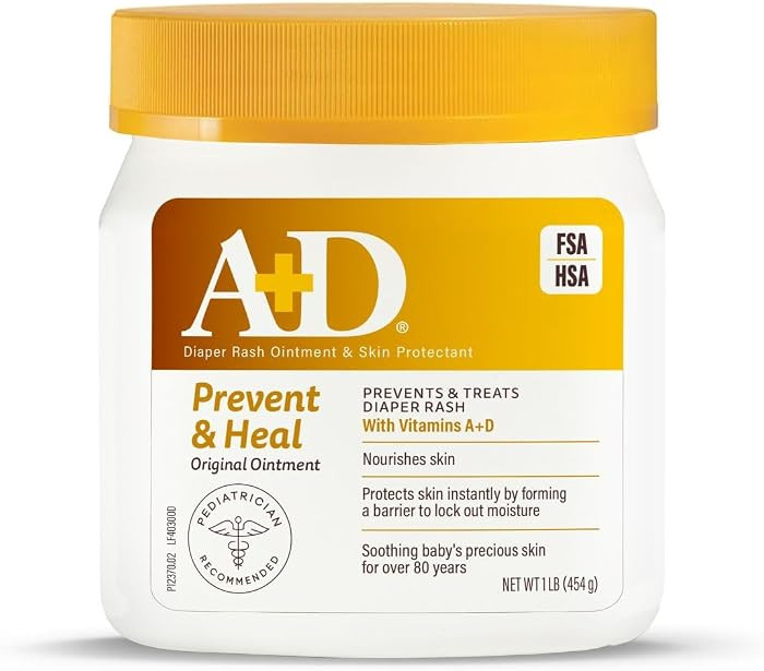 A+D Original Diaper Rash Ointment Prevents & Treats Diaper Rash, Moisturizing Skin Protectant wit... | Amazon (US)