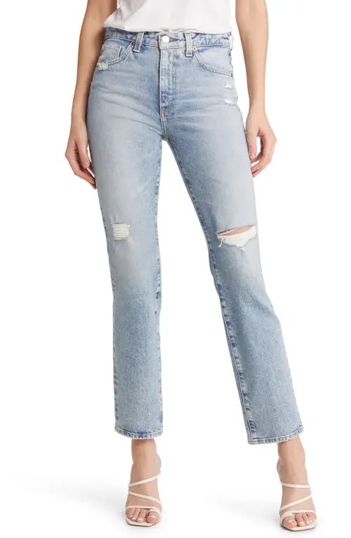 Saige Distressed Ankle Straight Leg Jeans | Nordstrom