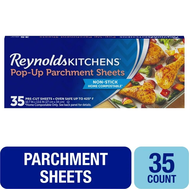 Reynolds Kitchens Pop-Up Parchment Paper Sheets, 10.7 x 13.6 inches, 35 Count | Walmart (US)
