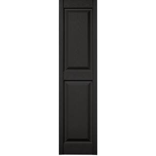Best Seller15 in. x 59 in. Raised Panel Vinyl Exterior Shutters Pair in Blackby Builders Edge(201... | The Home Depot