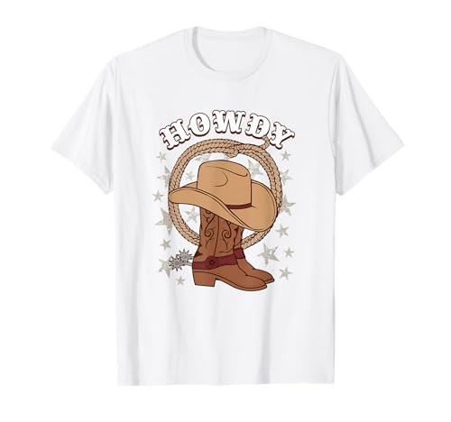 American Western Howdy Gear for Cowboys & Cowgirls Howdy Funny Cowboy Boots Hat Texas Rodeo Country Western T-Shirt | Amazon (US)