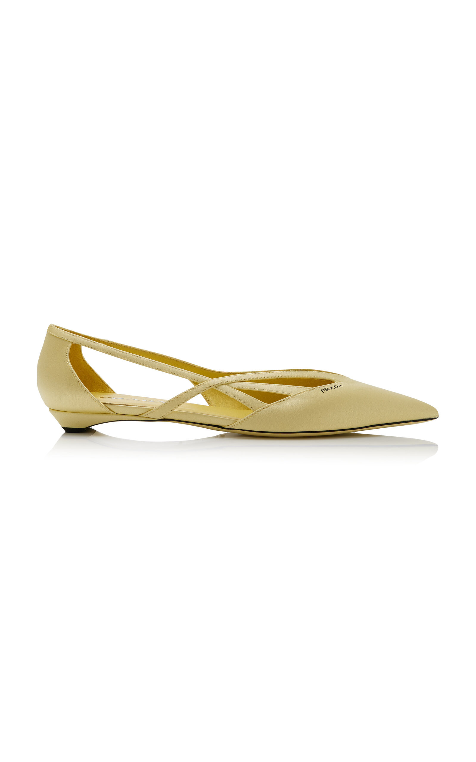 Prada Cutout Leather Ballet Flats - Moda Operandi | Moda Operandi (Global)