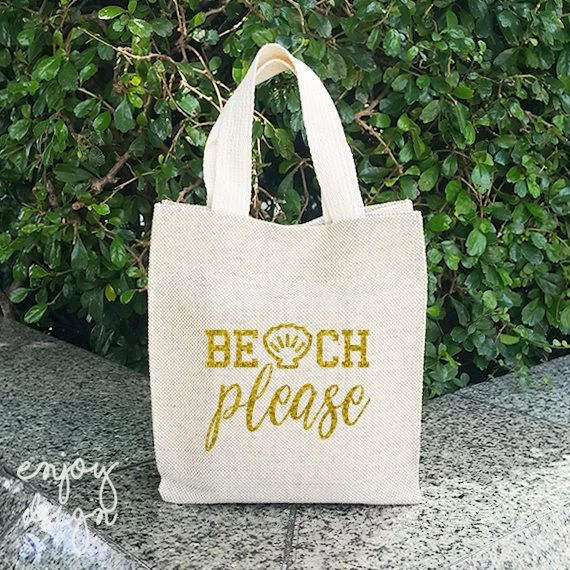 Beach Please Sackcloth bag, Vintage bag, Shopping Bag, Flax Screen Sackcloth bag, Party Bags, Gift B | Etsy (US)