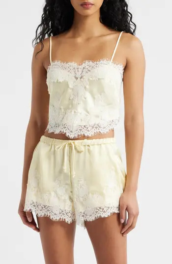 Eyelash Lace Satin Camisole | Nordstrom