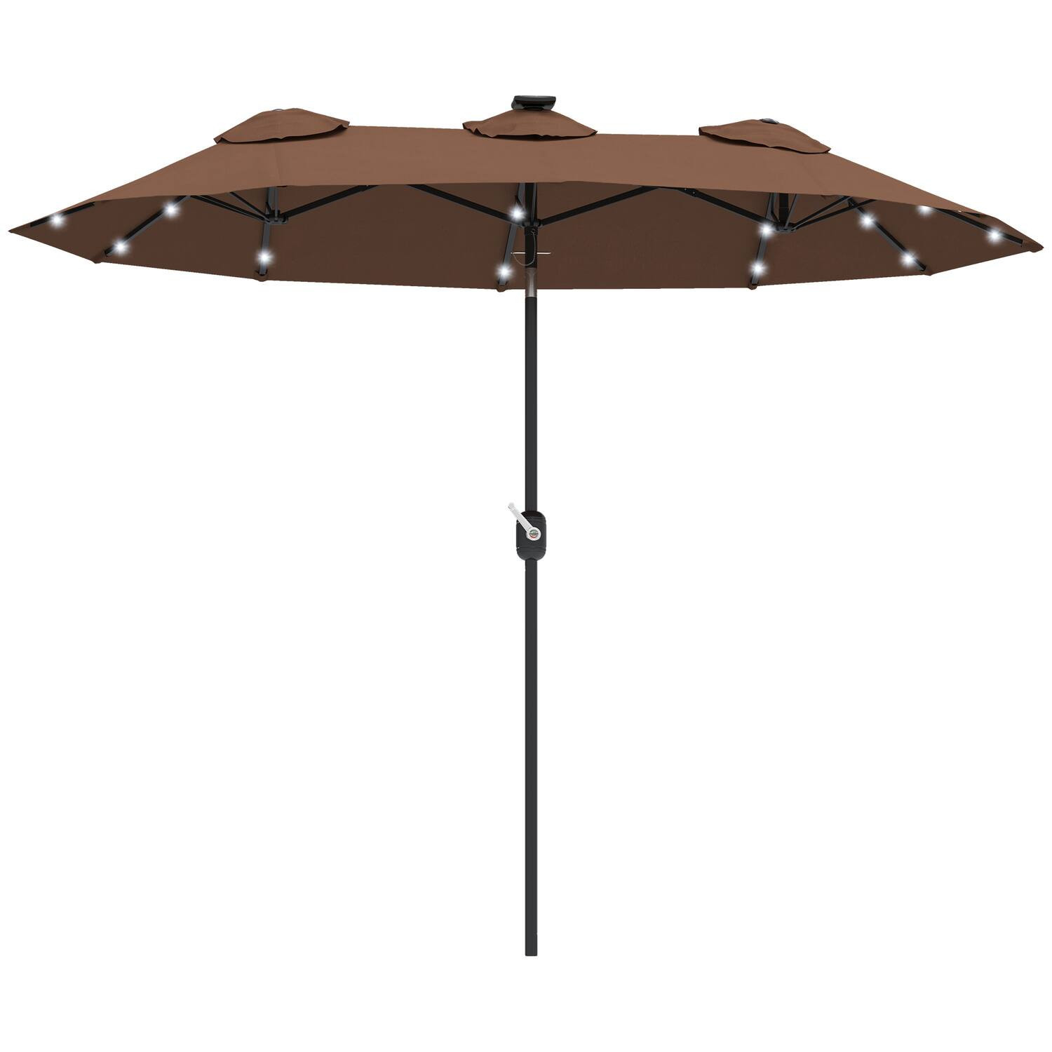 Outsunny - Patio Umbrella, 9.7 ft. Outdoor Umbrella with 45-Degree Tilt and Crank - Coffee | Best Buy U.S.