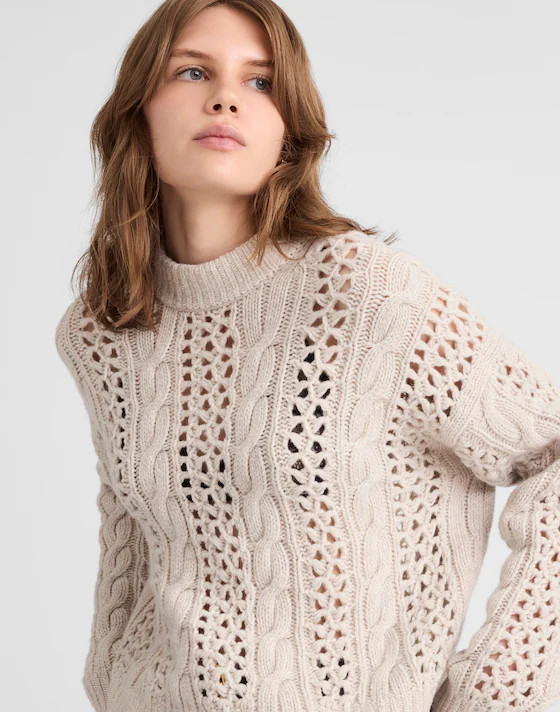Marled Cable-Knit Sweater | Madewell