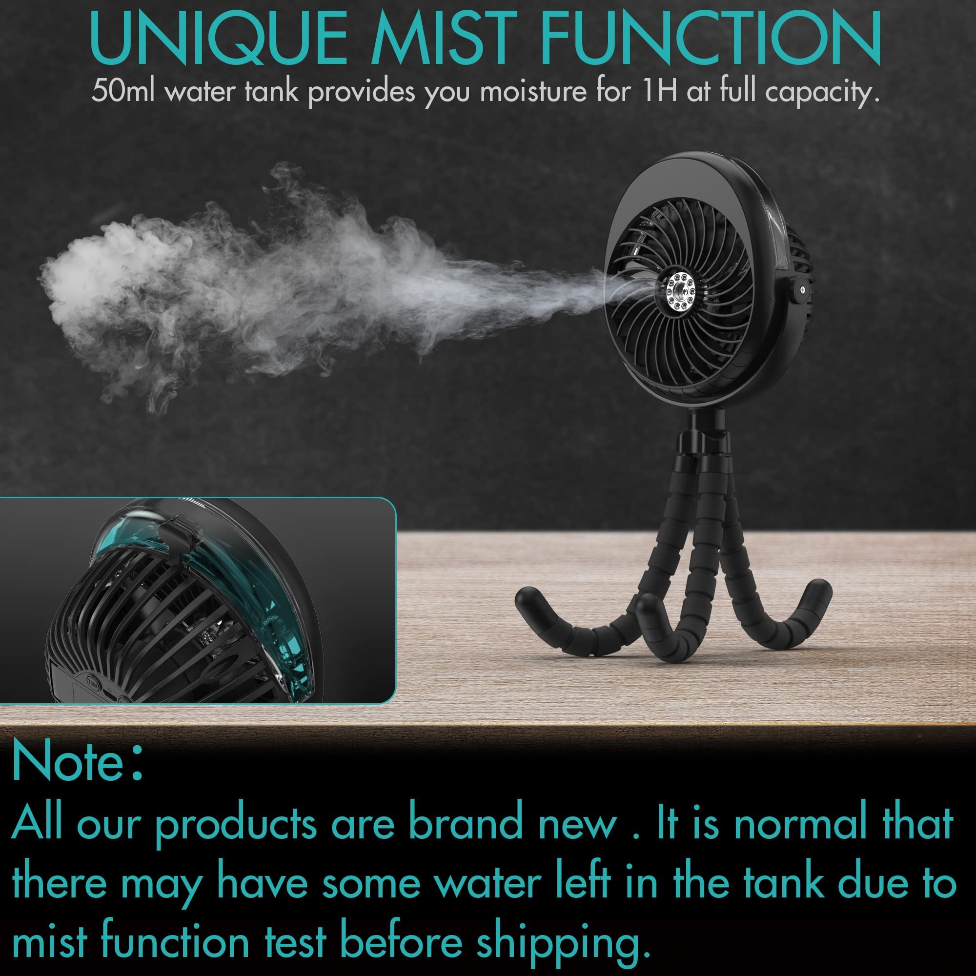 COMLIFE Misting Baby Stroller Fan, 270° & 360° Pivoting Portable Fan, Battery Operated USB Fan,... | Amazon (US)