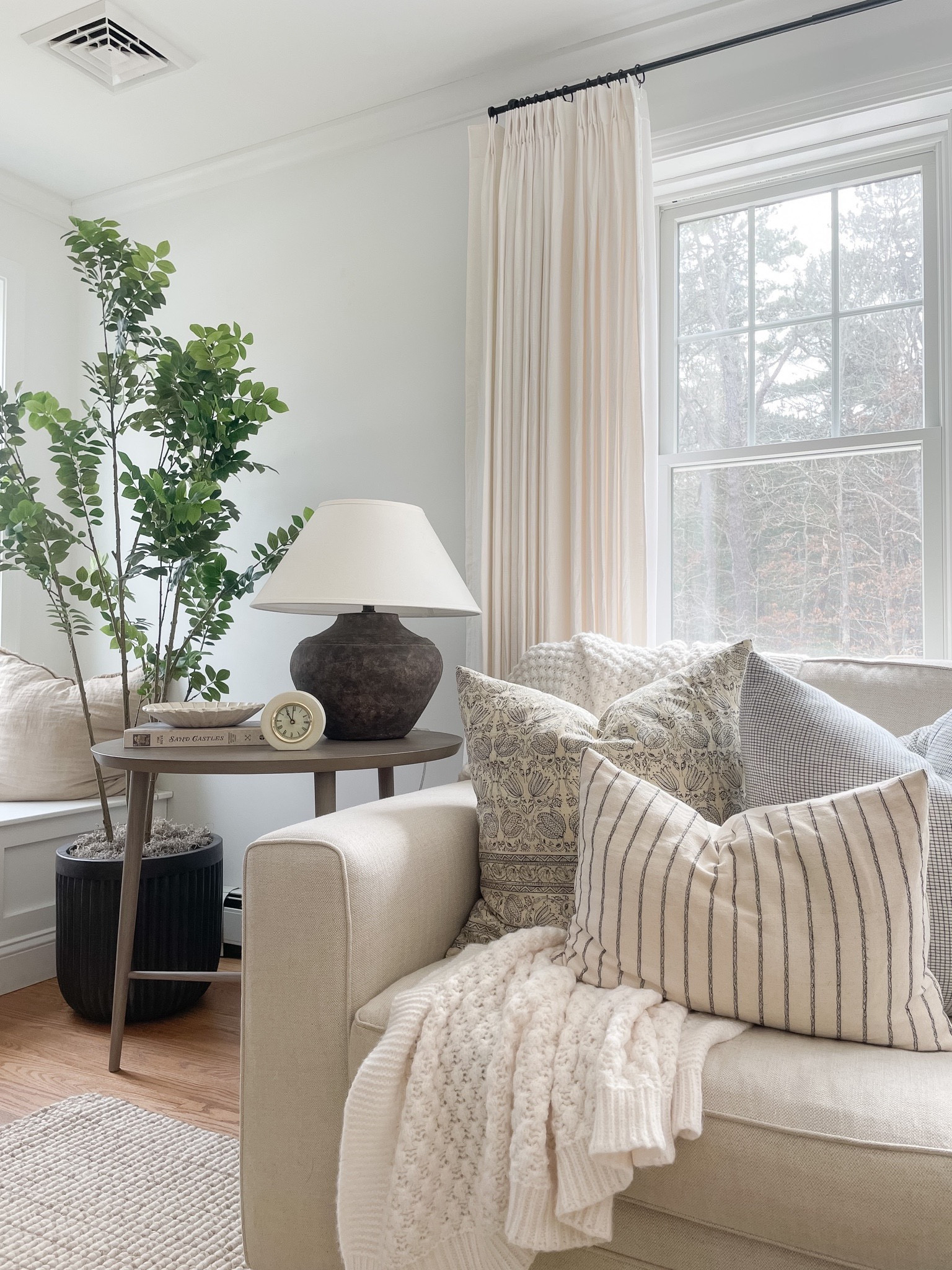 Amazon spring sale, lamp, curtains, throw pillows, faux tree, side table 

#LTKhome #LTKstyletip #LTKfindsunder100