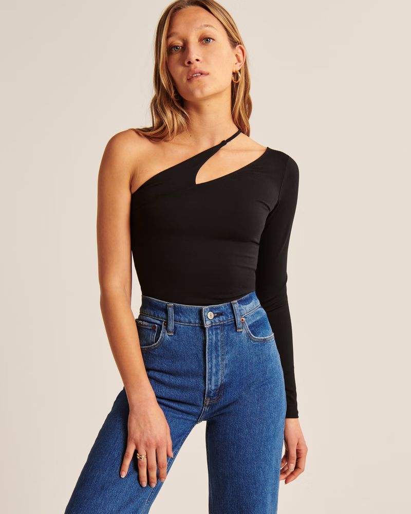 Asymmetrical One-Shoulder Seamless Fabric Bodysuit | Abercrombie & Fitch (US)