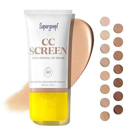 Supergoop! CC Screen - SPF 50 PA++++ CC Cream, 100% Mineral Color-Corrector & Broad Spectrum Suns... | Amazon (US)