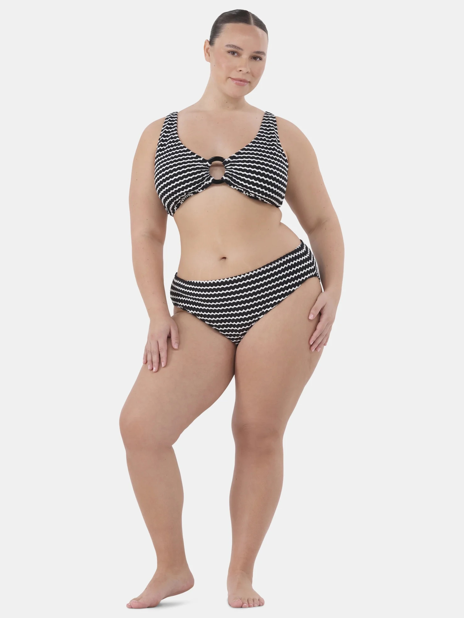 Time and Tru Women's and Women's Plus Striped Crochet Bikini Top, Sizes XS-3X | Walmart (US)