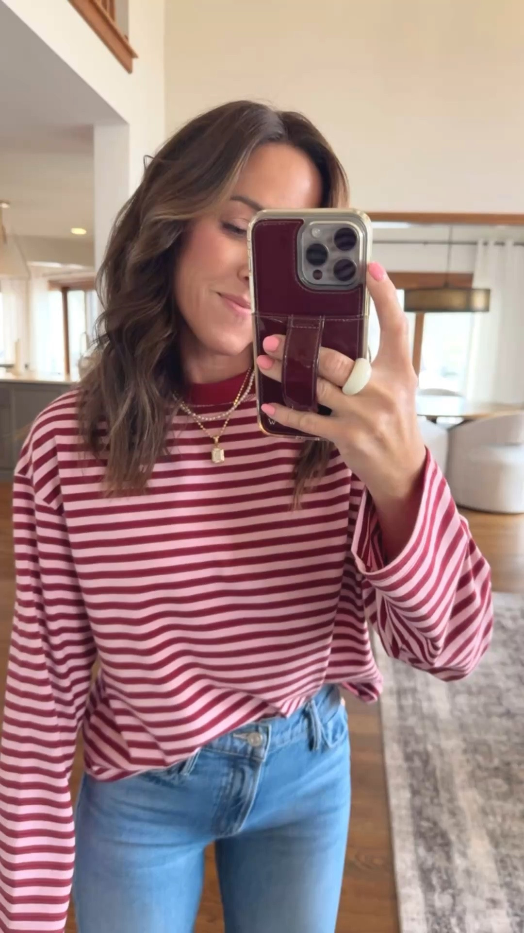 Outfit of the day. 
Necklaces - code: twopeasinablog 15% off
Stripe Amazon tee is a Spring Classic. 
Size small
Jeans tts, 25 regular 
Mom style. Spring outfit. Must havee

#LTKSeasonal #LTKmomlife #LTKdayinmylife