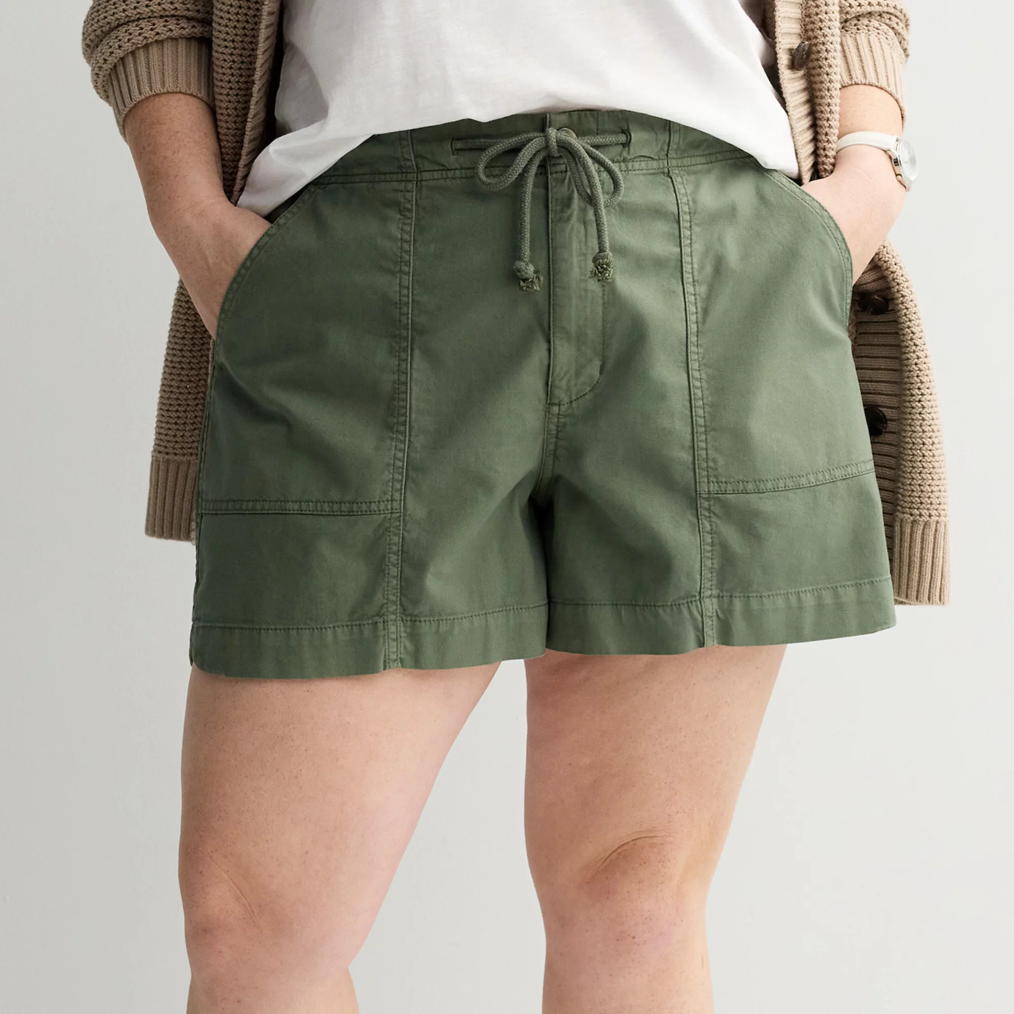 Plus Size Sonoma Goods For Life\u00ae Mid Rise Utility Shorts | Kohl's