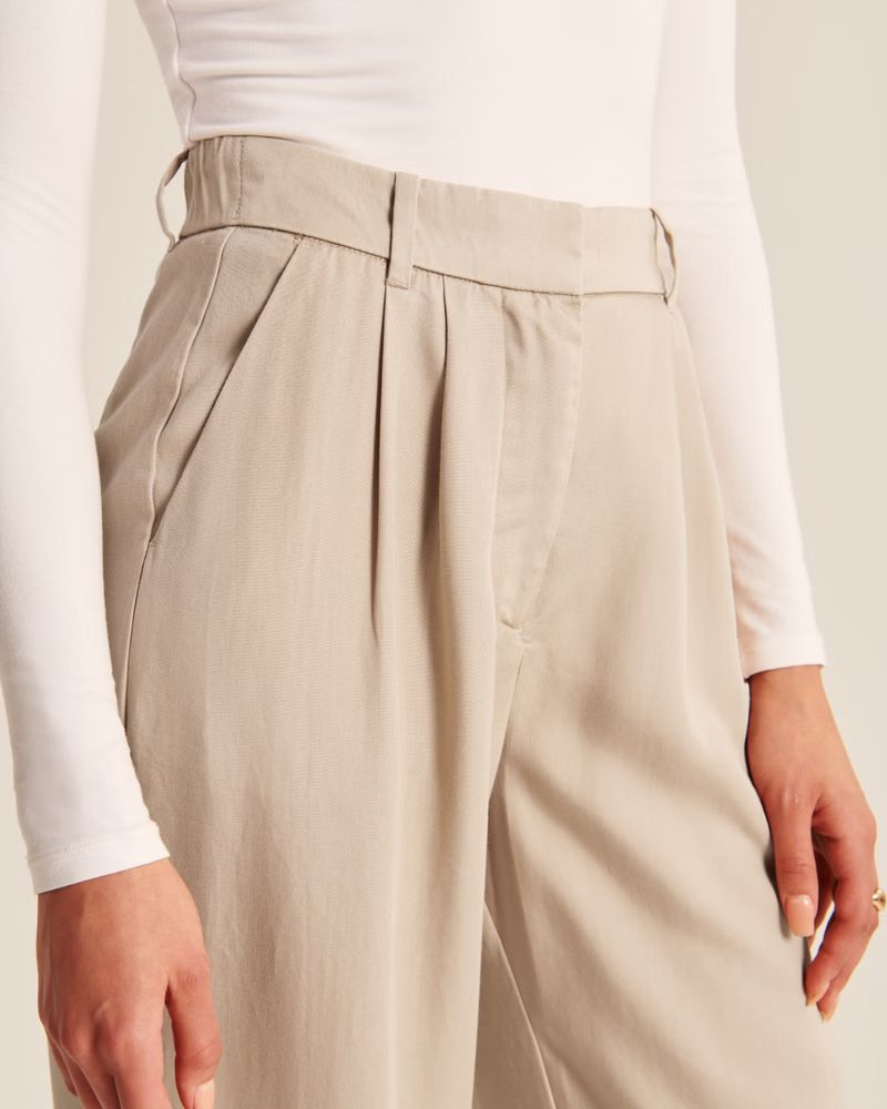 Tailored Lightweight Drapey Wide Leg Pant | Abercrombie & Fitch (US)