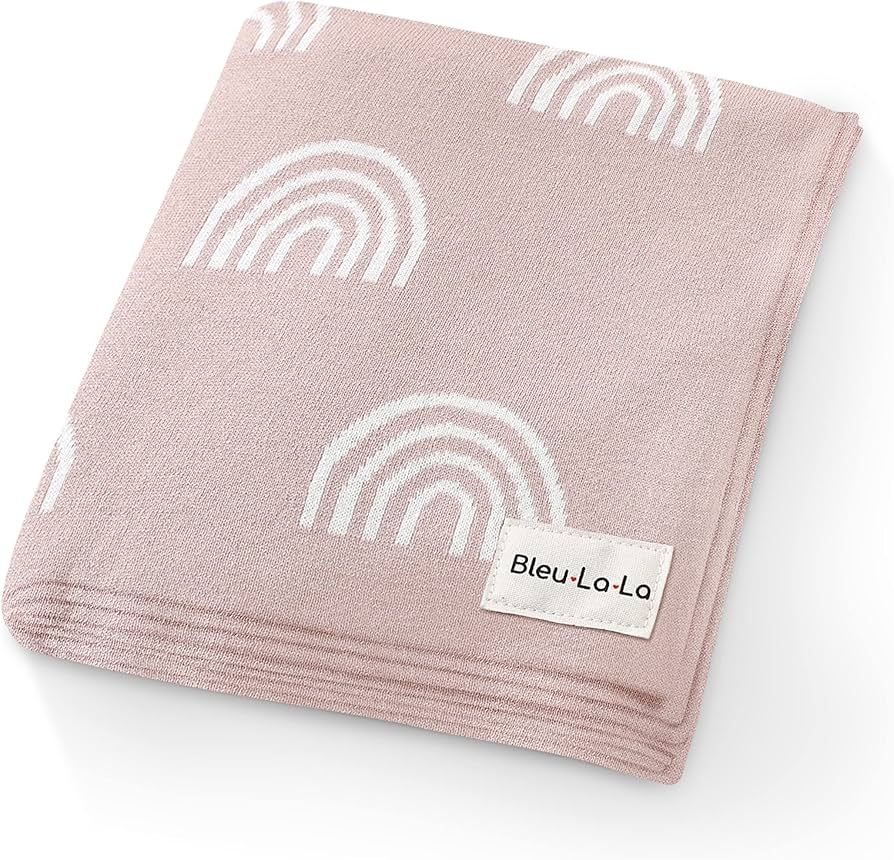 Bleu La La Knit Receiving Baby Blanket for Girls and Boys 100% Cotton Buttery Soft Cozy Swaddle C... | Amazon (US)