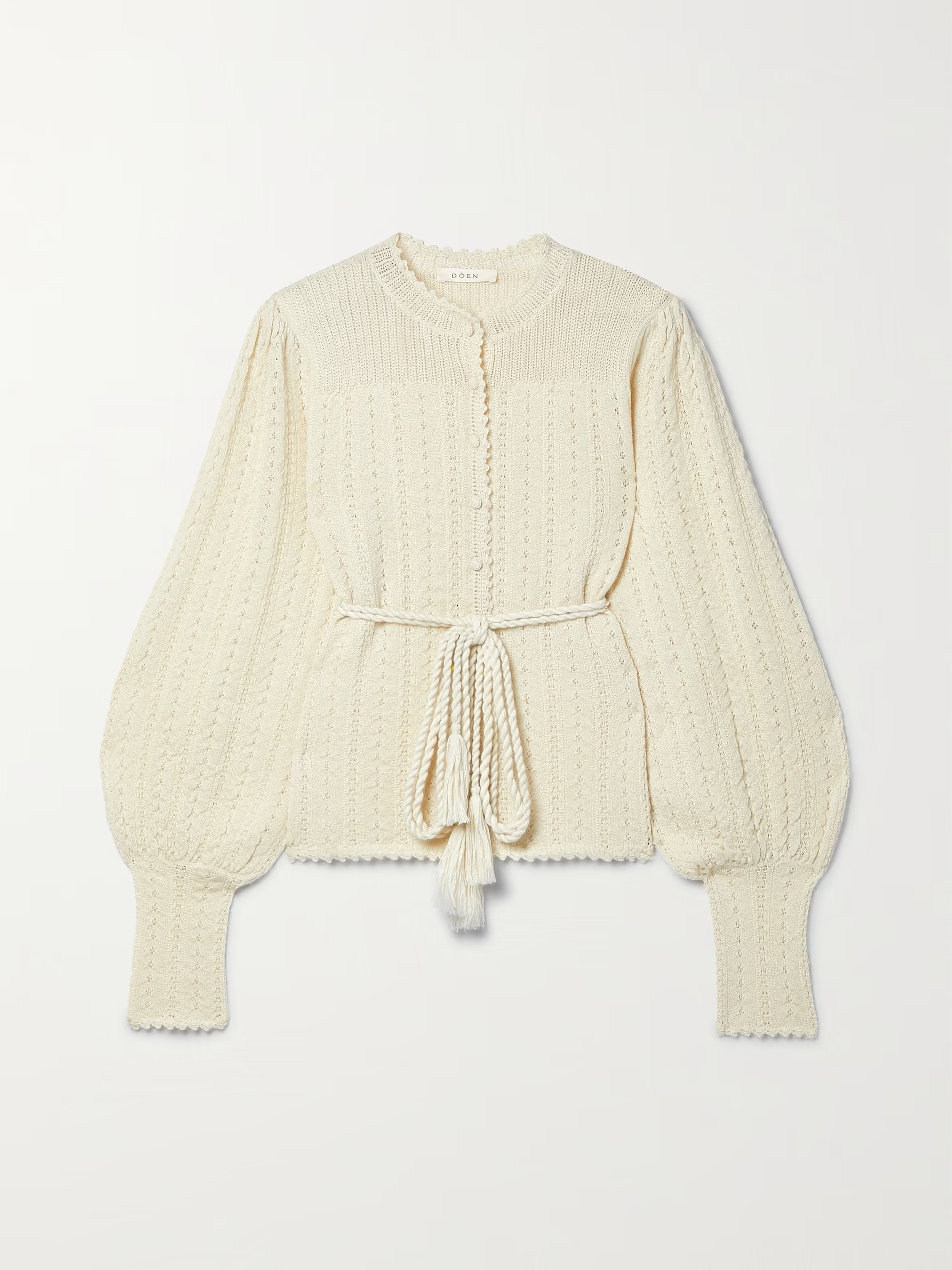 Fostine belted pointelle-knit alpaca and silk-blend cardigan | NET-A-PORTER (UK & EU)