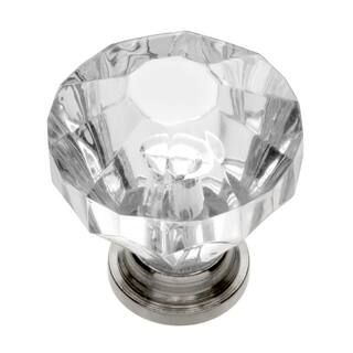 Hickory Hardware Crystal Palace 1-1/4 in. Crysacrylic with Polished Nickel Acrylic Cabinet Knob-H... | The Home Depot