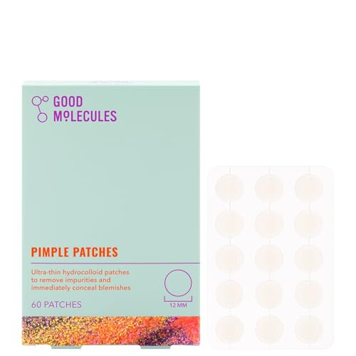 Good Molecules Pimple Patches (60 Patches) - Ultra-Thin Hydrocolloid Patches To Conceal Whiteheads, Blackheads And Blemishes, Target Ance and Impurities - Skin Care For Face With Cellulose And Pectin | Amazon (US)