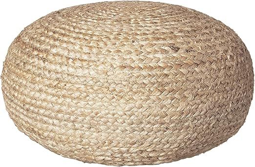 Decor Therapy Round Braided Natural Jute Woven Pouf Ottoman, 19" x 10" | Amazon (US)